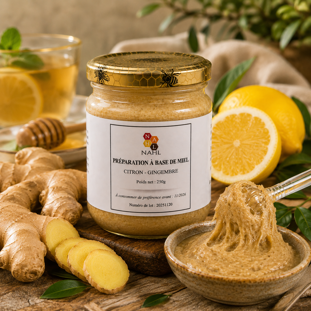 MIEL CITRON GINGEMBRE - 250 G