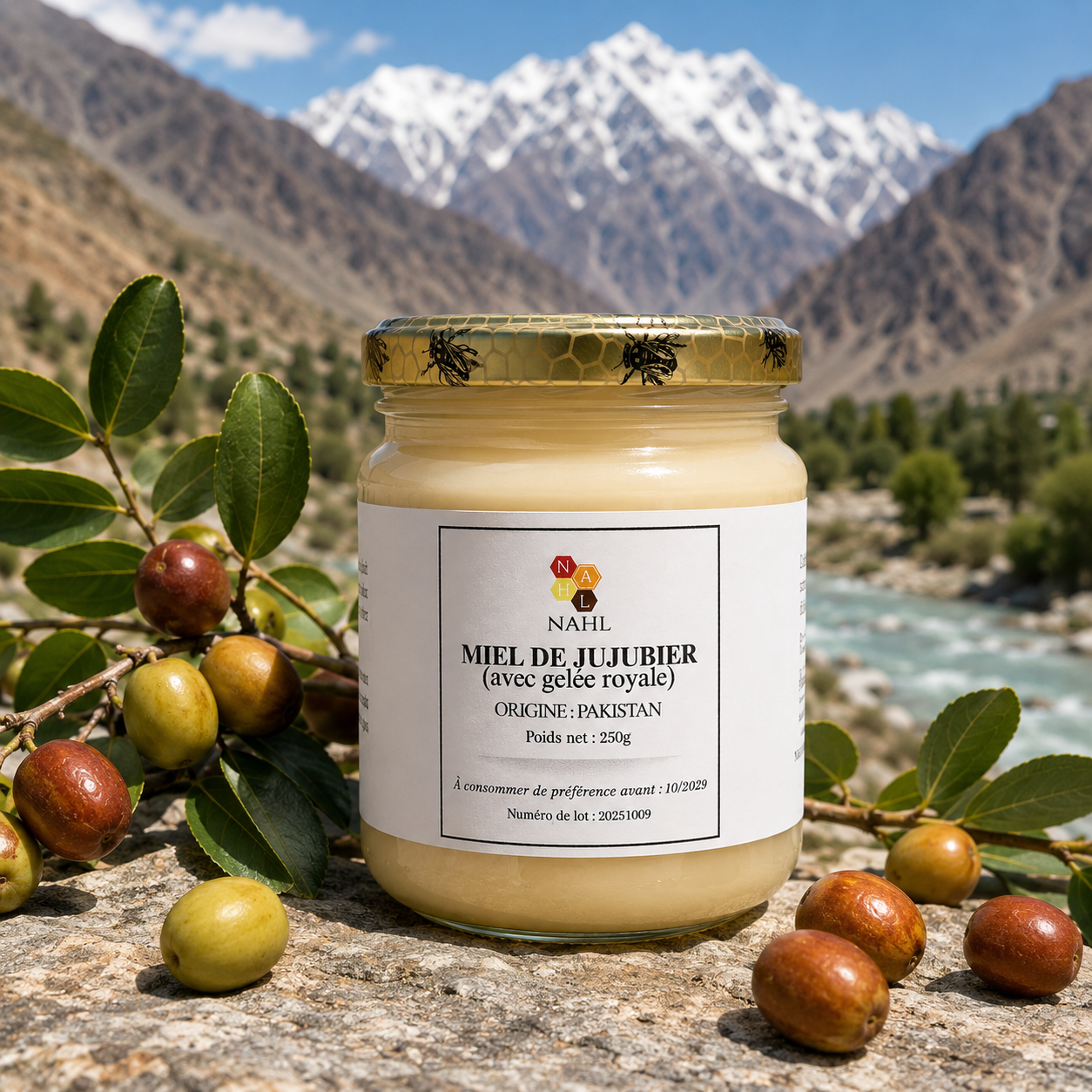 MIEL DE JUJUBIER DU PAKISTAN AVEC GELÉE ROYALE - 250G