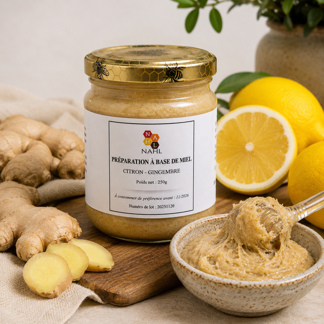 MIEL CITRON GINGEMBRE - 250 G