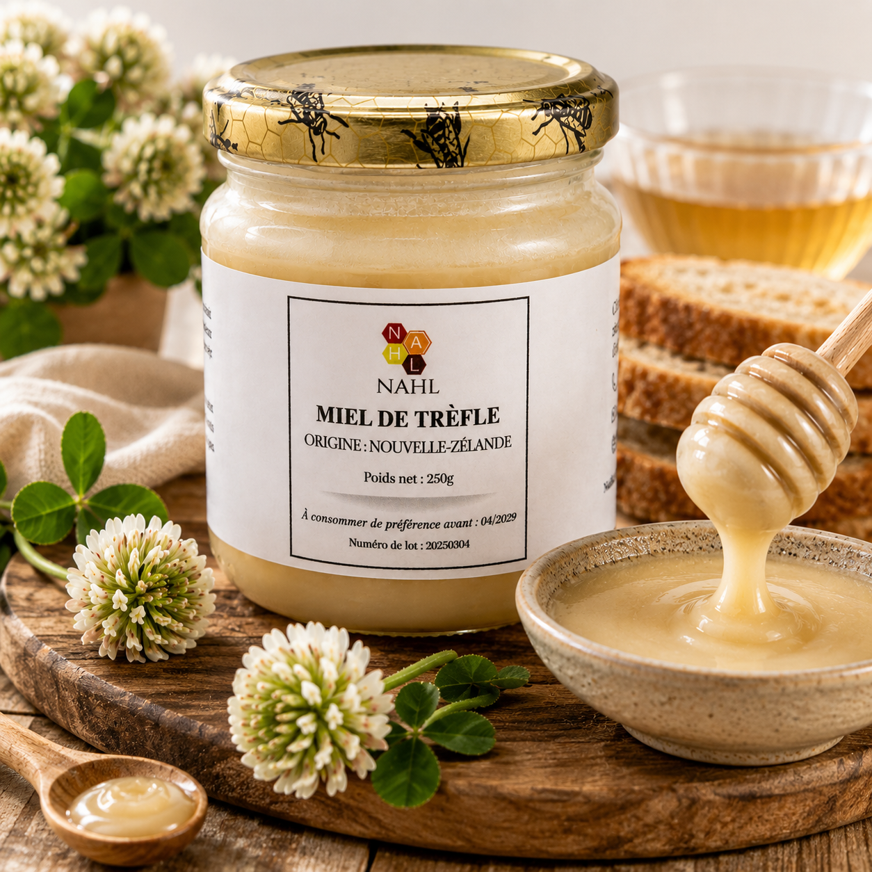 MIEL DE TREFLE DE NOUVELLE-ZELANDE - 250 G