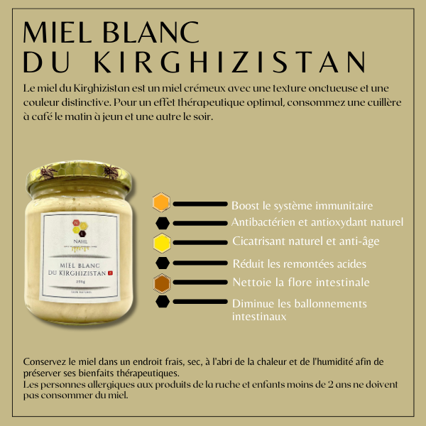 MIEL BLANC DU KIRGHIZISTAN - 250 G
