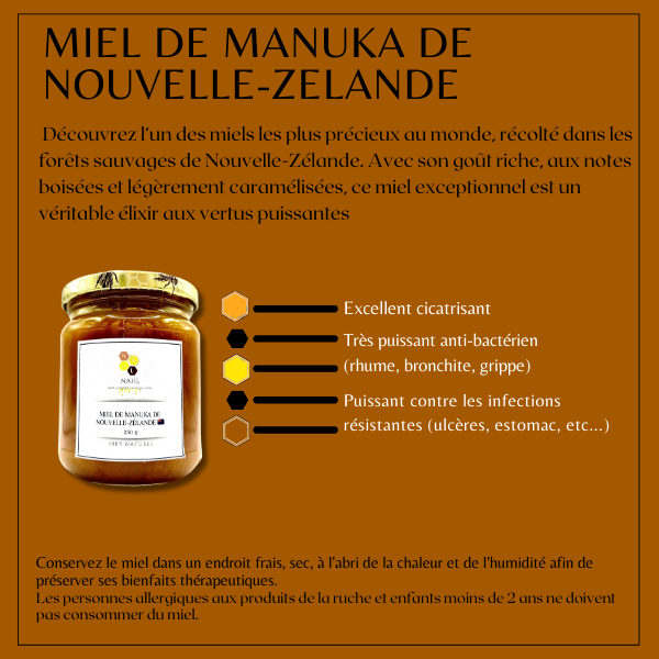 MIEL DE MANUKA DE NOUVELLE-ZELANDE 17 + 250 G