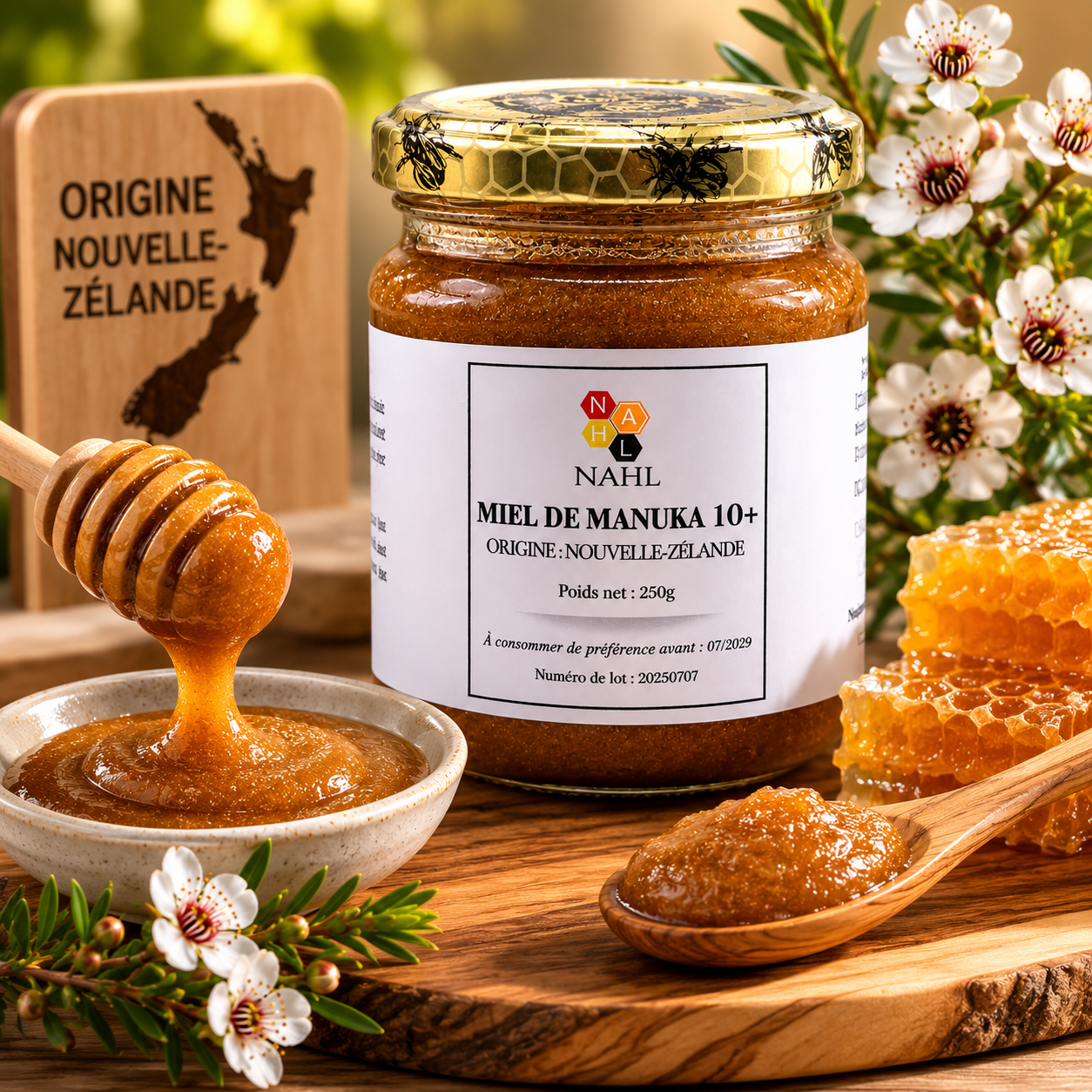 MIEL DE MANUKA 10+ (328 MGO) DE NOUVELLE-ZÉLANDE - 250G