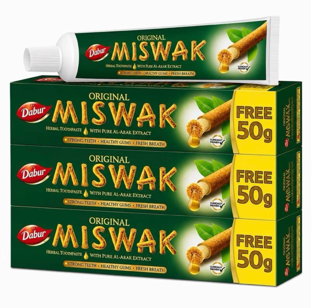 LOT DE 6 DENTIFRICE MISWAK - GRAND FORMAT
