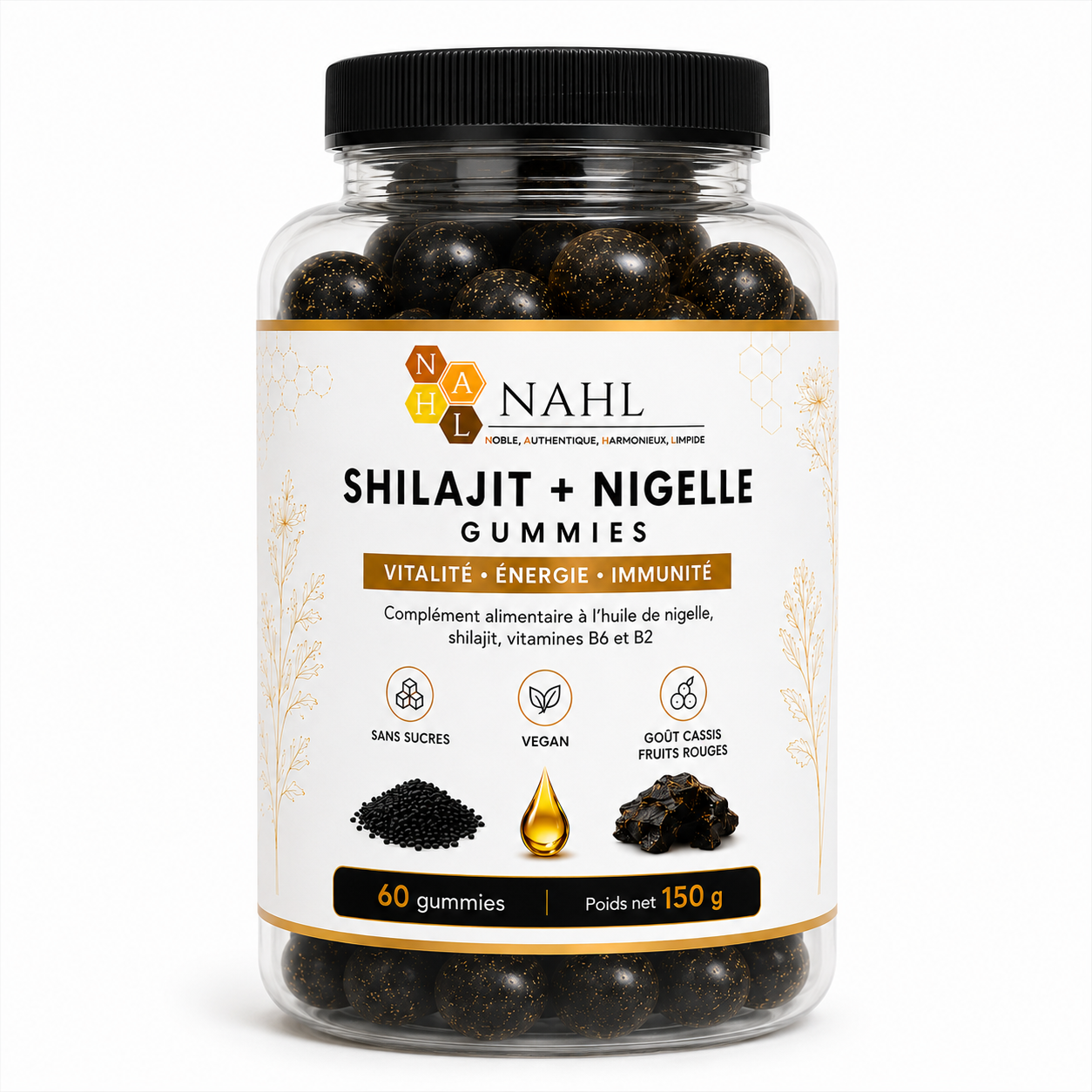 Gummies Shilajit Nigelle – Vitalité & Énergie – 60 gummies