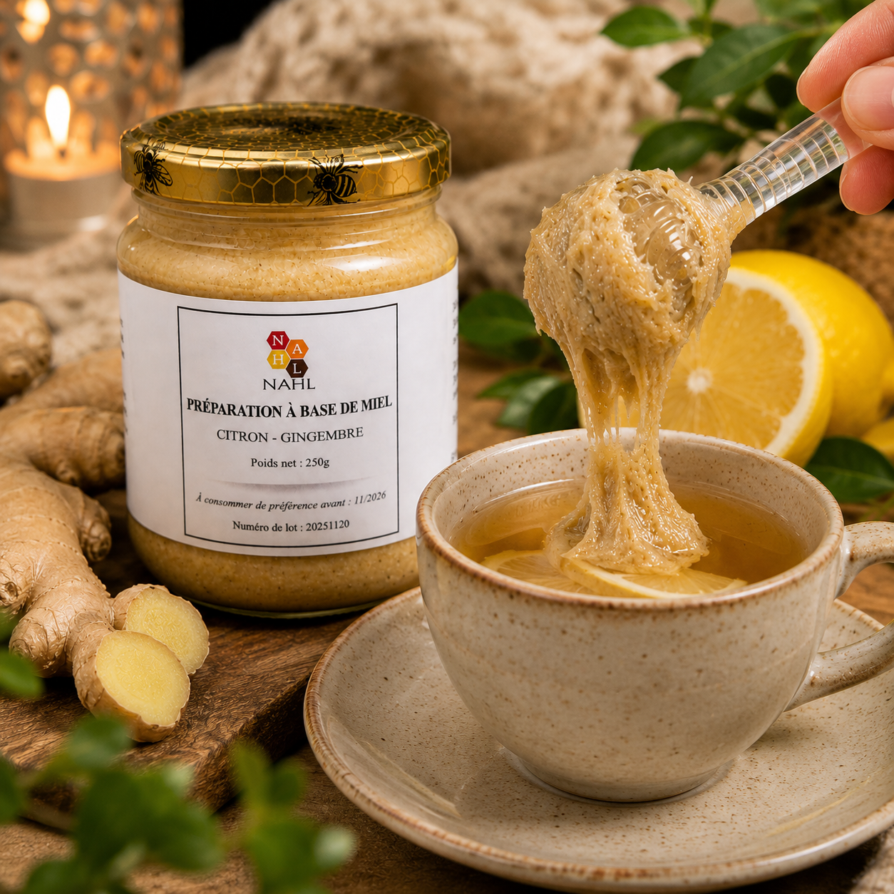 MIEL CITRON GINGEMBRE - 250 G