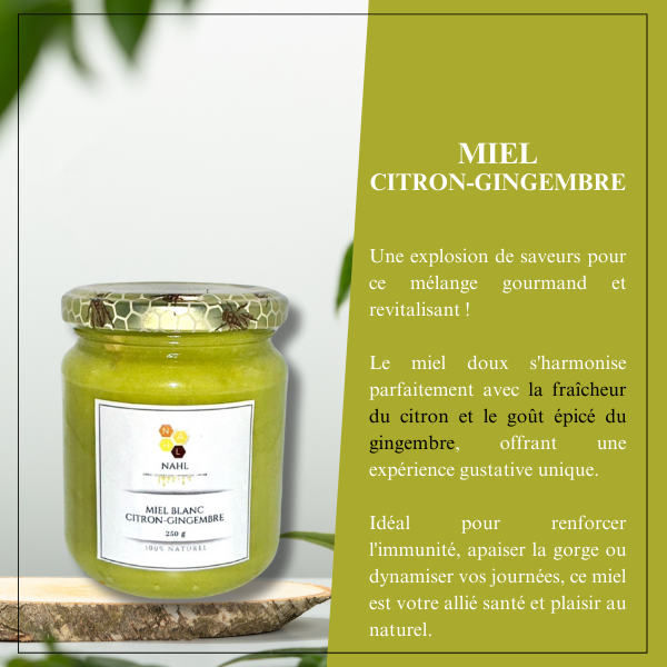 MIEL CITRON GINGEMBRE - 250 G