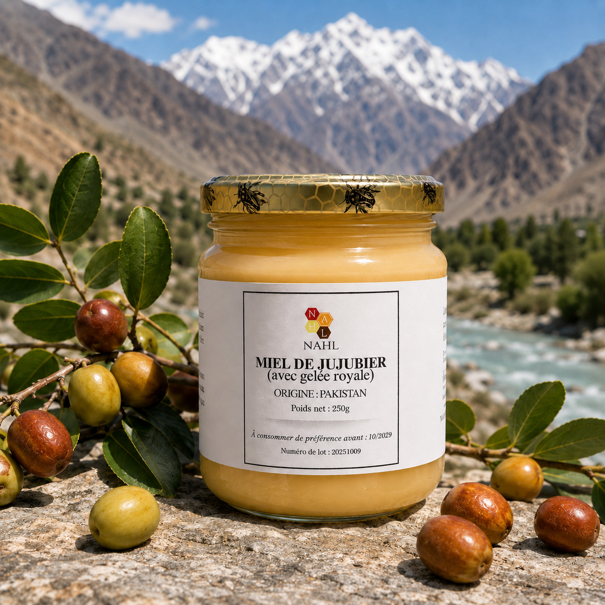 MIEL DE JUJUBIER DU PAKISTAN AVEC GELÉE ROYALE - 250G