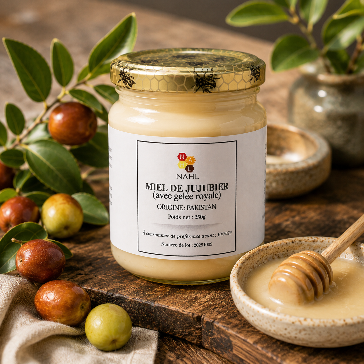 MIEL DE JUJUBIER DU PAKISTAN AVEC GELÉE ROYALE - 250G