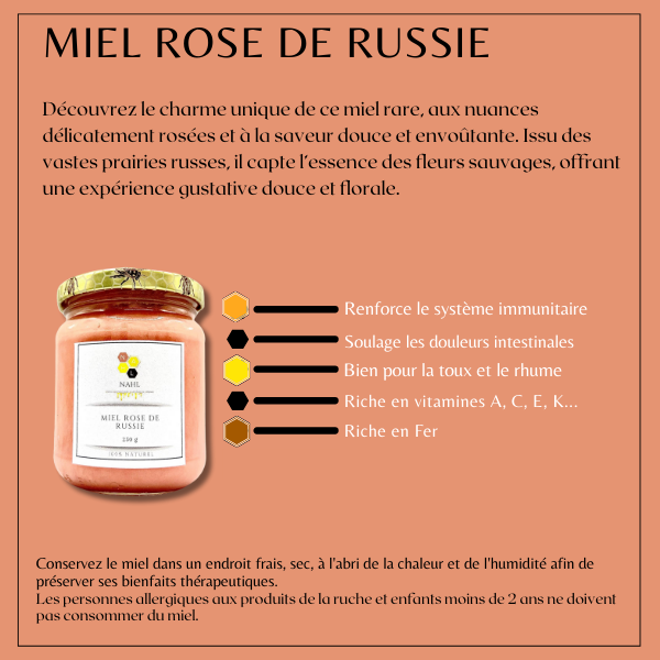 MIEL ROSE DE RUSSIE - 250 G
