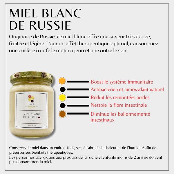 MIEL BLANC DE RUSSIE - 250 G