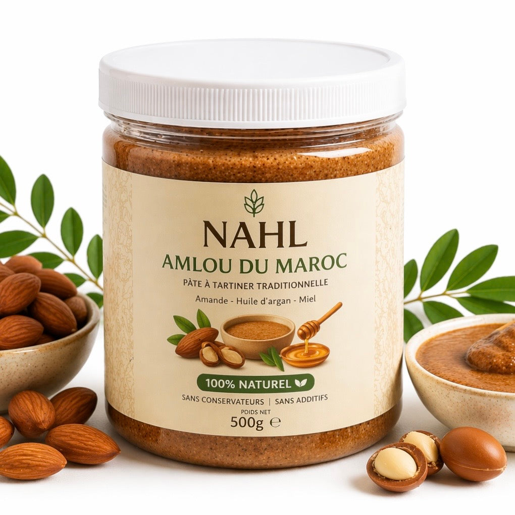 AMLOU DU MAROC (MIEL D’ORANGER, AMANDES, HUILE D’ARGAN) - 500G